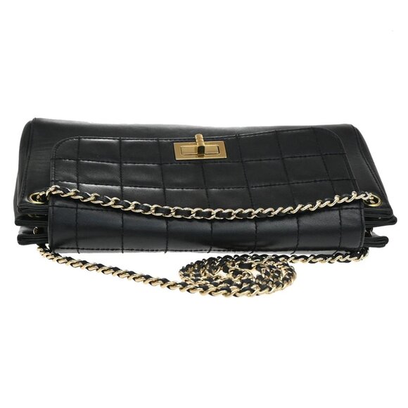 CHANEL Chocolate Bar 2.55 Chain Shoulder Bag Leather Black GHW France 683RL251 - Picture 12 of 15